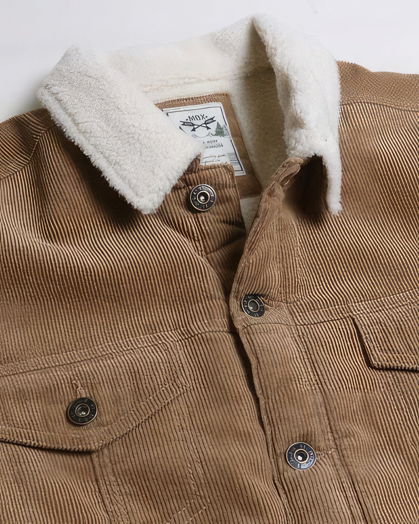 Casual Corduroy Lined Trucker Jacket