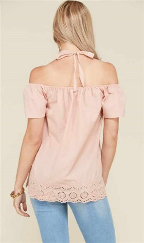 Off-shoulder Cutout Hem Top